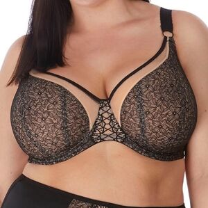 LAST CHANCE Elomi Black Sadie 4 Part Cup Balcony Underwire Bra 34 L